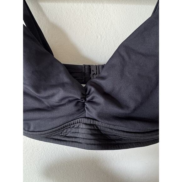 SEAFOLLY Australia Size US10 Black Underwire Bikini Top Classic Swim Minimalist - Picture 2 of 9